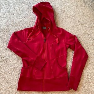 Athleta Red Hooded Zip Jacket